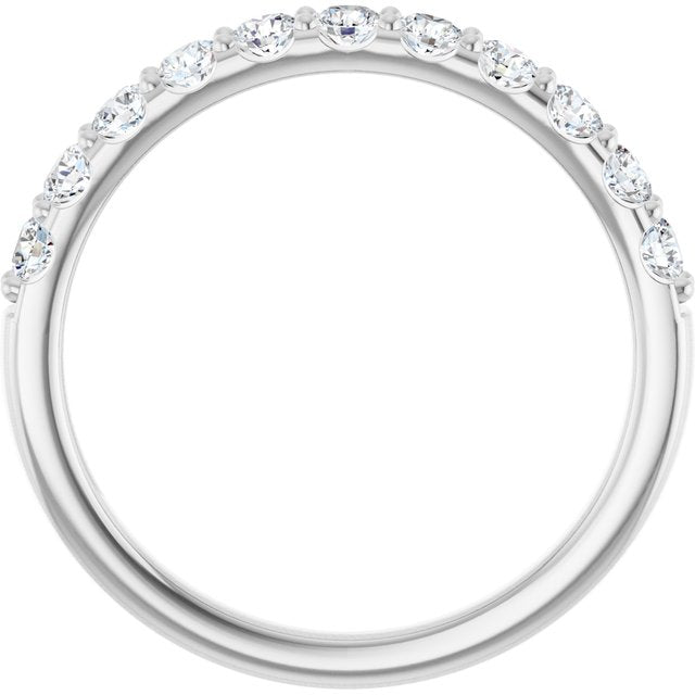 14k White 1/2 Ctw Natural Diamond Anniversary Band