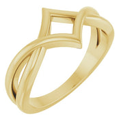 14k Yellow Geometric Negative Space Ring
