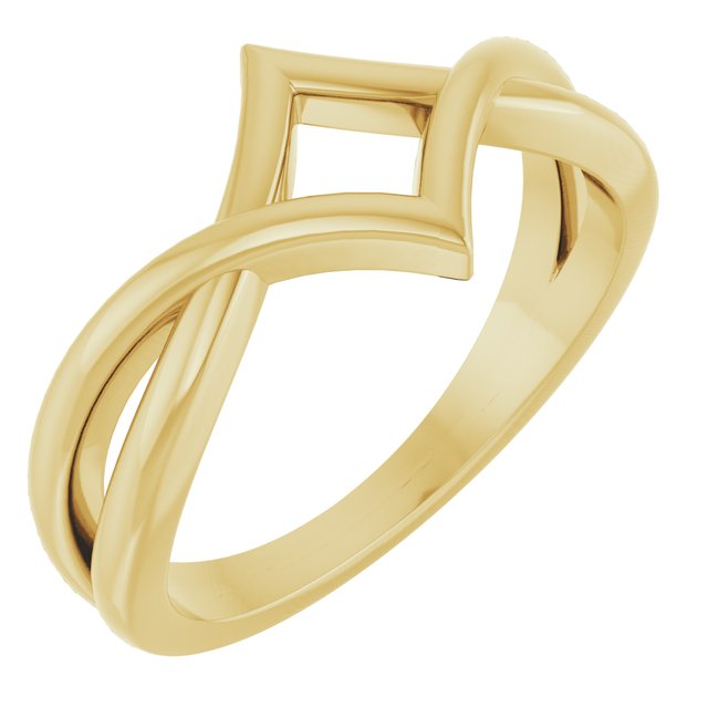 14k Yellow Geometric Negative Space Ring