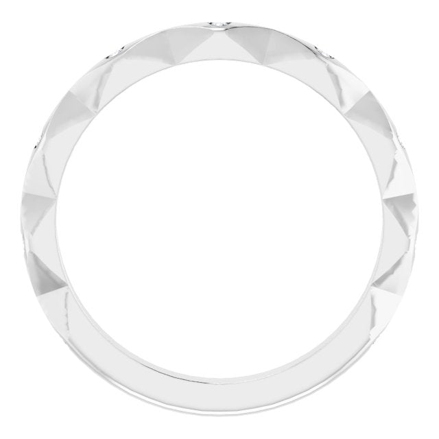 14k White .08 Ctw Natural Diamond Stackable Anniversary Band