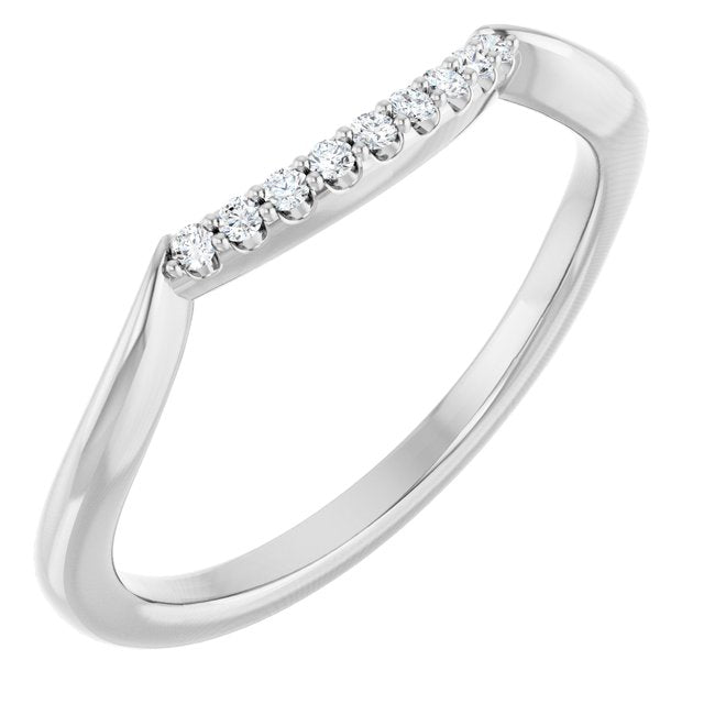 14k White .06 Ctw Natural Diamond Matching Band