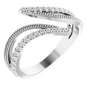 14K White 1/4 CTW Natural Diamond Bypass Ring