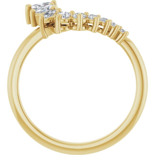 14k Yellow 1/3 Ctw Natural Diamond Contour Band