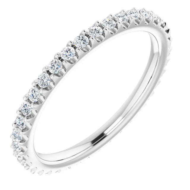 14K White 1/3 CTW Natural Diamond Eternity Band Size 6