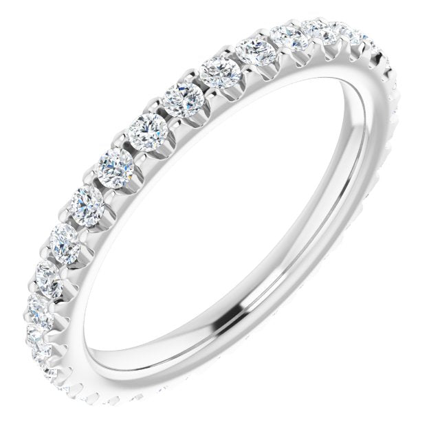 14k White 1/2 Ctw Natural Diamond Eternity Band Size 5