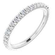 14k White 1/2 Ctw Natural Diamond Eternity Band Size 6.5