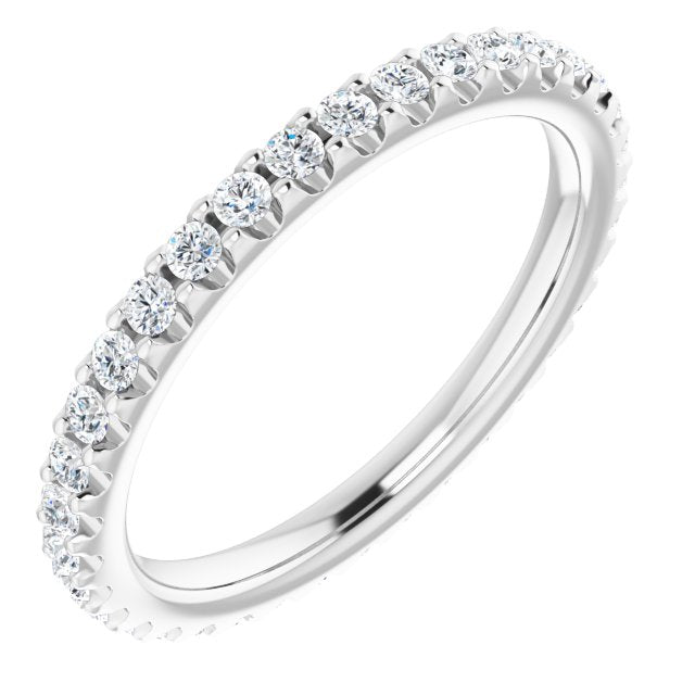 14k White 1/2 Ctw Natural Diamond Eternity Band Size 6.5