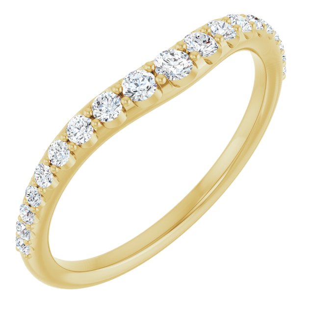 14k Yellow 1/2 Ctw Lab-grown Diamond Graduated Contour Band