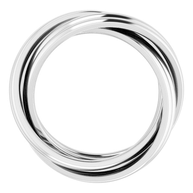 14k White 6-band Rolling Ring Size 6