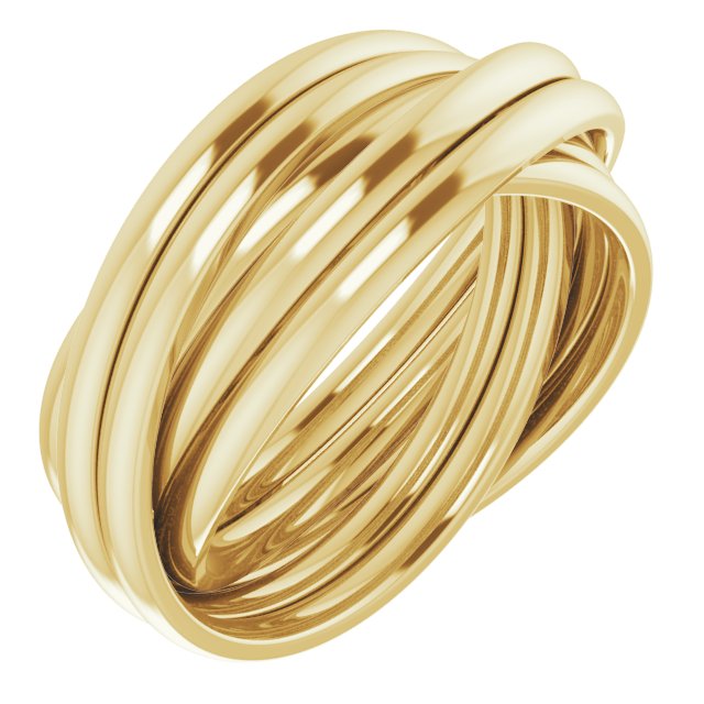 14k Yellow 6-band Rolling Ring Size 6