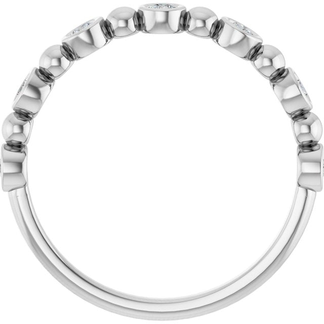 14k White 1/5 Ctw Natural Diamond Anniversary Band