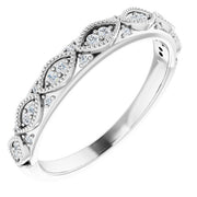 14k White 1/8 Ctw Natural Diamond Anniversary Band