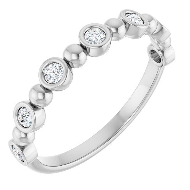 14k White 1/5 Ctw Natural Diamond Anniversary Band
