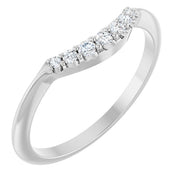 14k White 1/8 Ctw Natural Diamond Contour Band