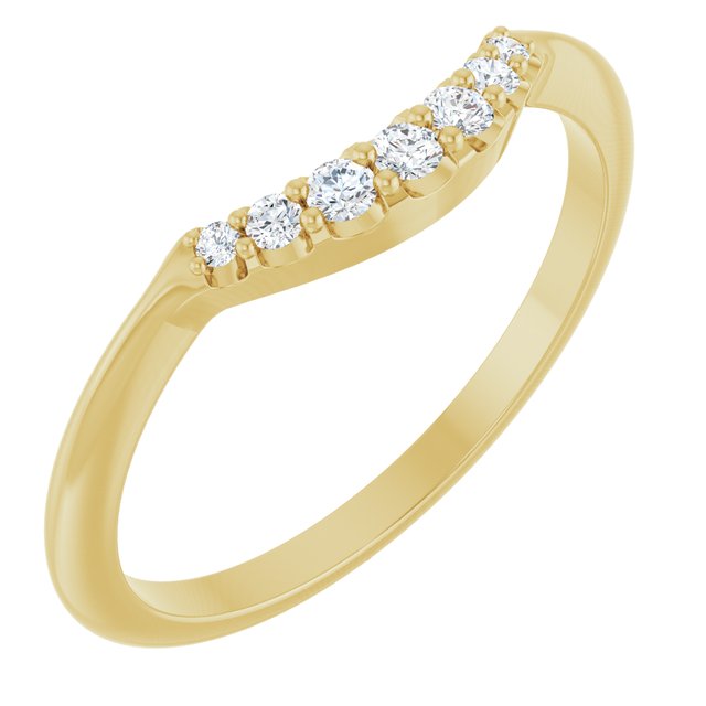 14k Yellow 1/8 Ctw Natural Diamond Contour Band