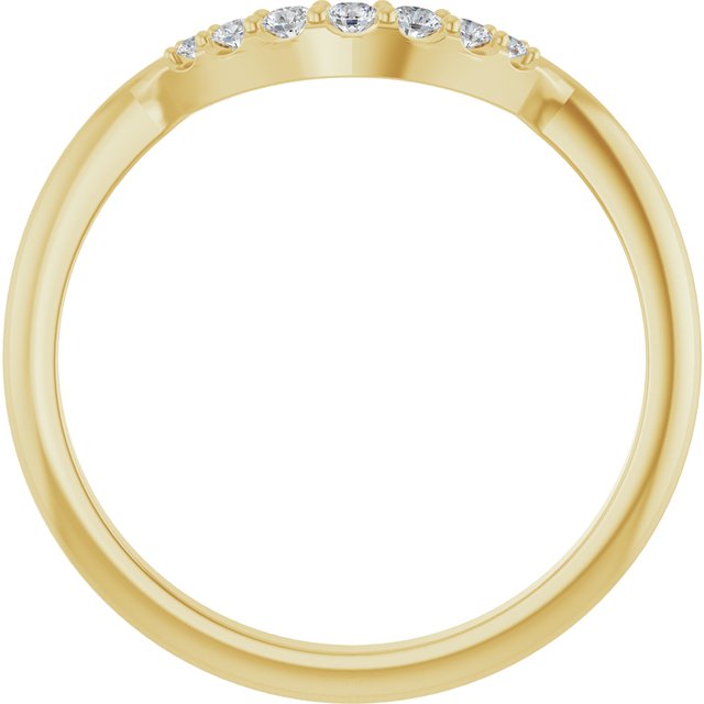 14k Yellow 1/8 Ctw Natural Diamond Contour Band