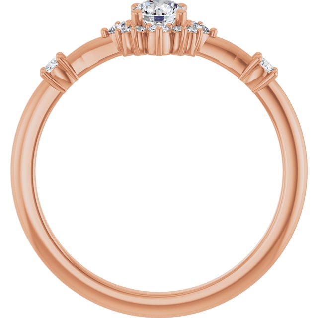 14K Rose 3/8 CTW Natural Diamond Ring