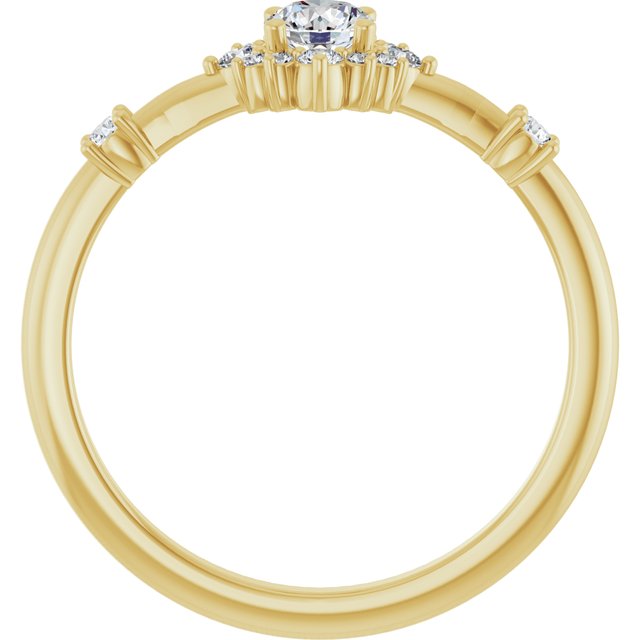 14K Yellow 3/8 CTW Lab-Grown Diamond Halo-Style Ring