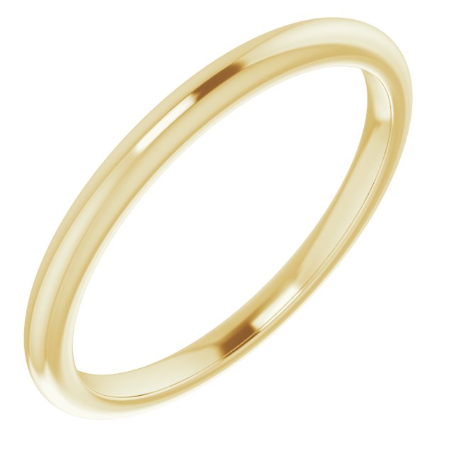 14K Yellow Band for 6x4 mm Emerald Ring