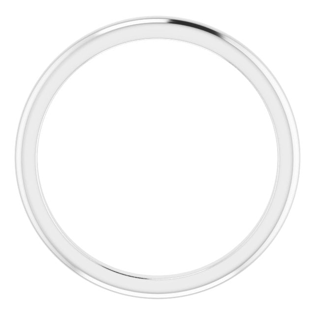 14k White Band For 8x6 Mm Emerald Ring