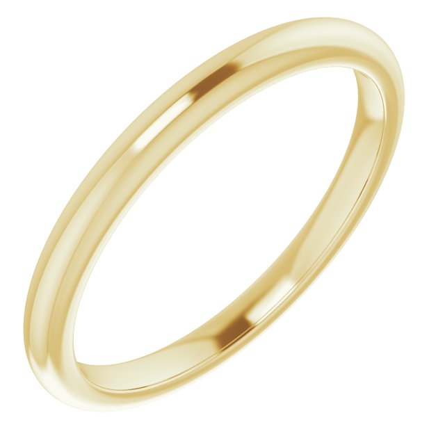 14K Yellow Band for 8x6 mm Emerald Ring