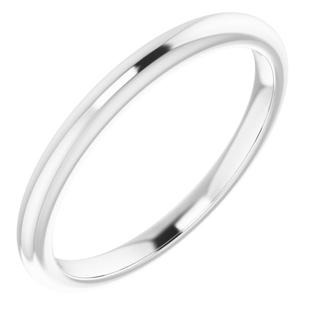 14k White Band For 8x6 Mm Emerald Ring