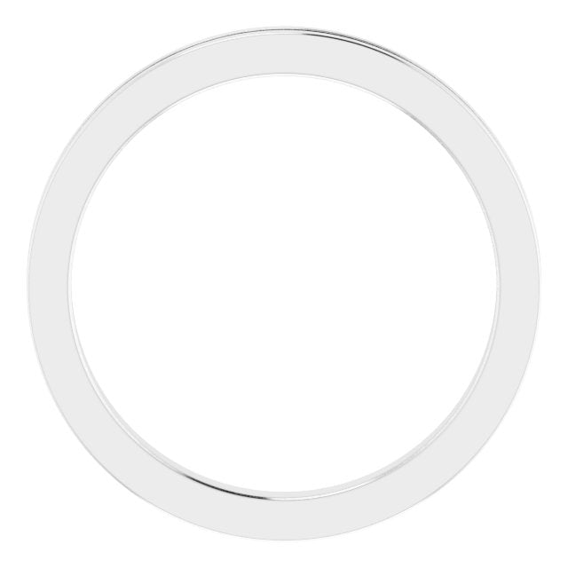 14k White 2 Mm Flat Comfort-fit Band With Milgrain Size 6