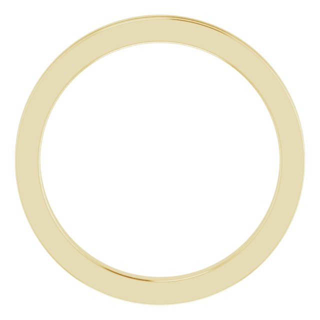 14k Yellow 2 Mm Flat Comfort-fit Band With Milgrain Size 7.5