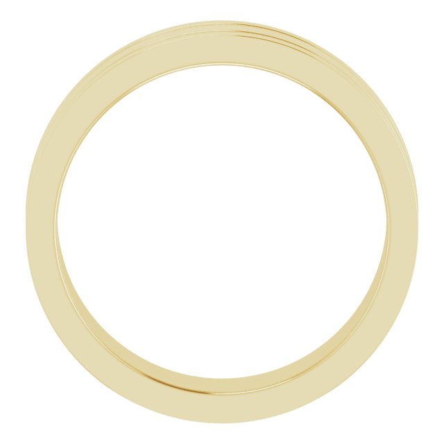 14k Yellow 6 Mm Flat Comfort-fit Band With Milgrain Size 9