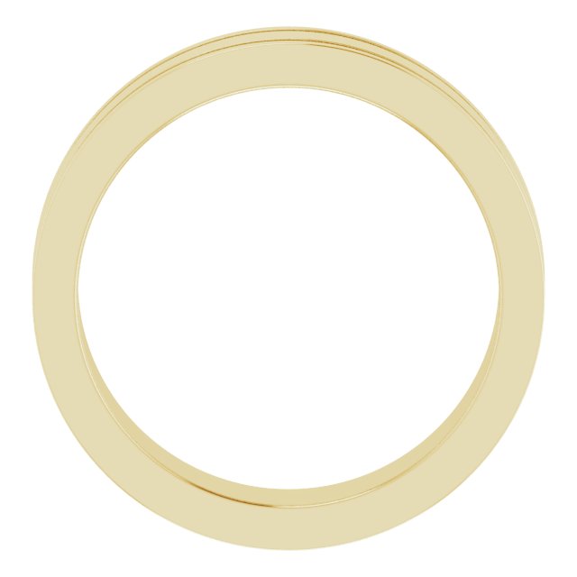 14k Yellow 5 Mm Flat Comfort-fit Band With Milgrain Size 9