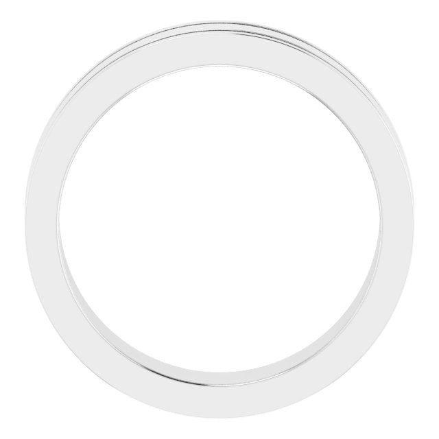 14k White 5 Mm Flat Comfort-fit Band With Milgrain Size 11