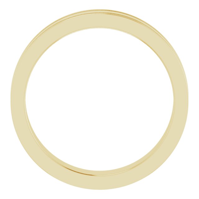 14k Yellow 4 Mm Flat Comfort-fit Band With Milgrain Size 6.5