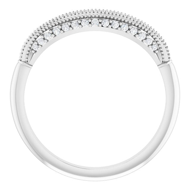 14K White 1/8 CTW Natural Diamond Matching Band