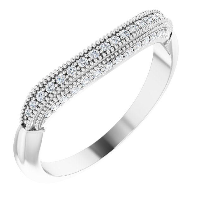 14K White 1/8 CTW Natural Diamond Matching Band
