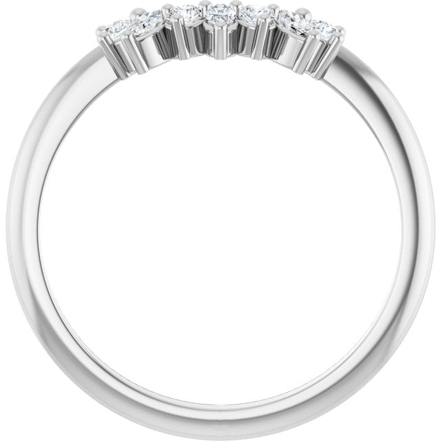 14K White 1/6 CTW Lab-Grown Diamond Contour Band