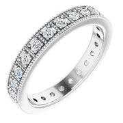 14K White 1/2 CTW Natural Diamond Eternity Band Size 7
