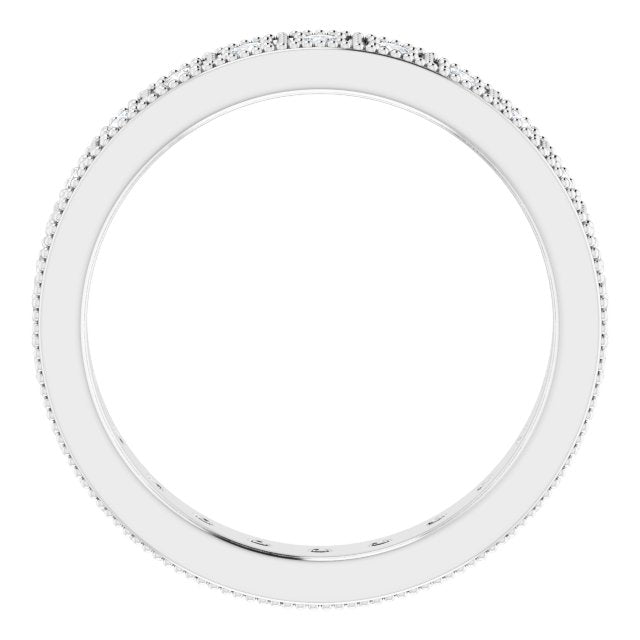 14K White 1/2 CTW Natural Diamond Eternity Band Size 7