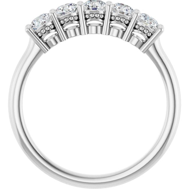 14k White 1/6 Ctw Lab-grown Diamond Anniversary Band
