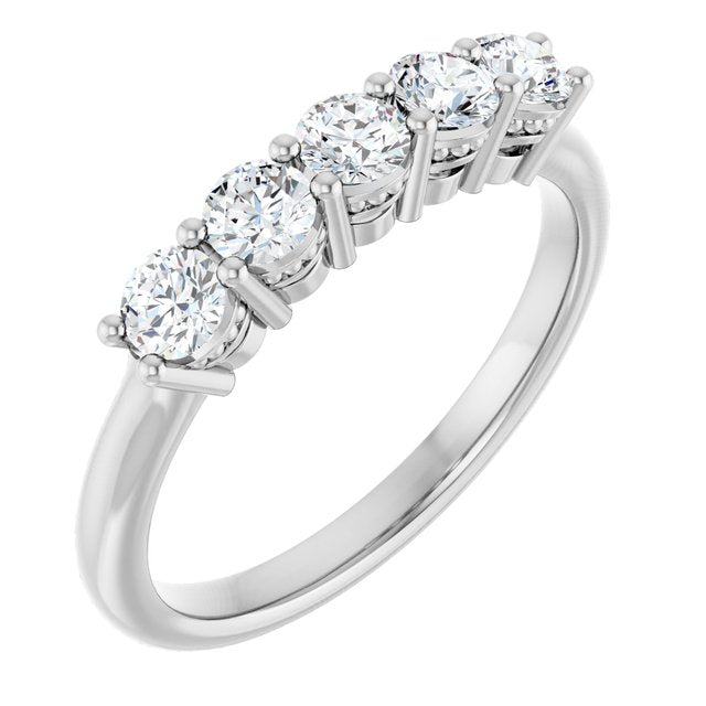 14k White 1/6 Ctw Lab-grown Diamond Anniversary Band