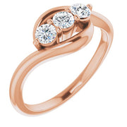 14k Rose 1/3 Ctw Natural Diamond Ring
