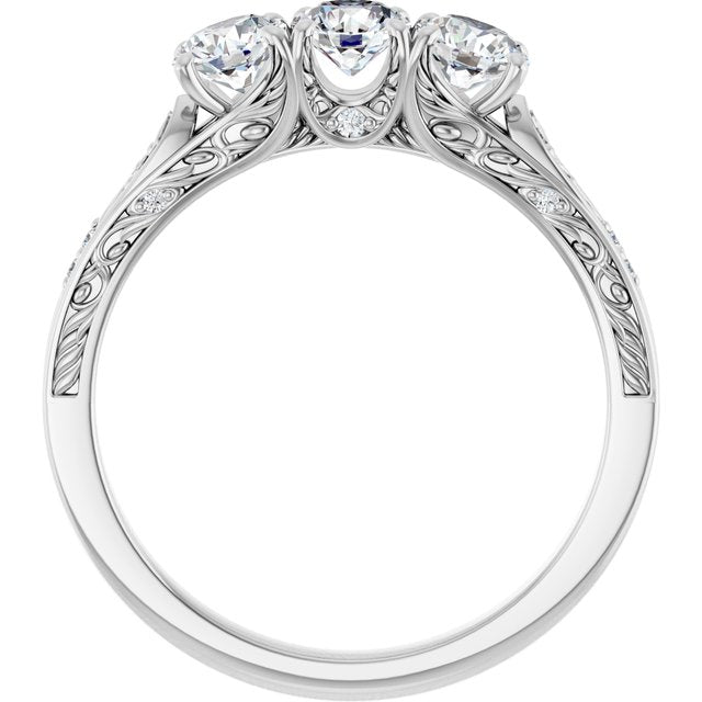 14k White 7/8 Ctw Natural Diamond Anniversary Band