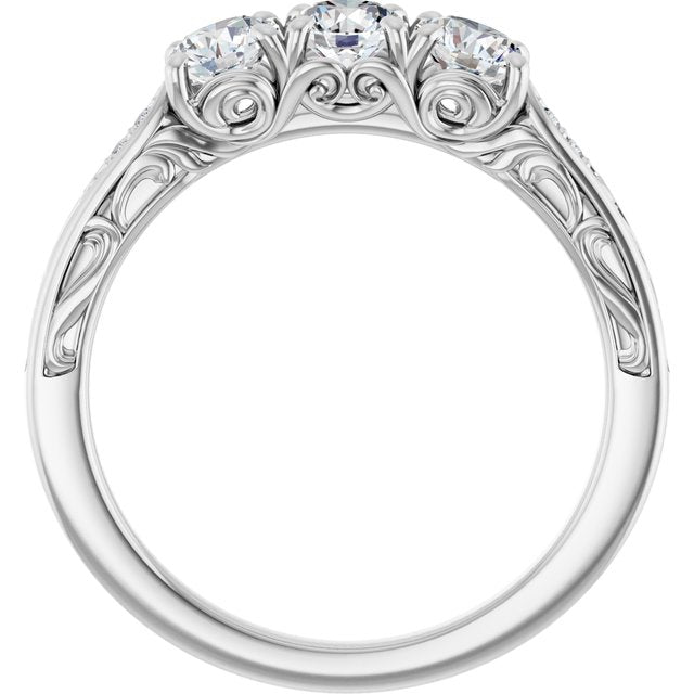 14k White 3/4 Ctw Natural Diamond Anniversary Band