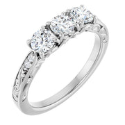 14k White 3/4 Ctw Natural Diamond Anniversary Band