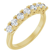 14k Yellow 3/4 Ctw Natural Diamond Seven-stone Anniversary Band