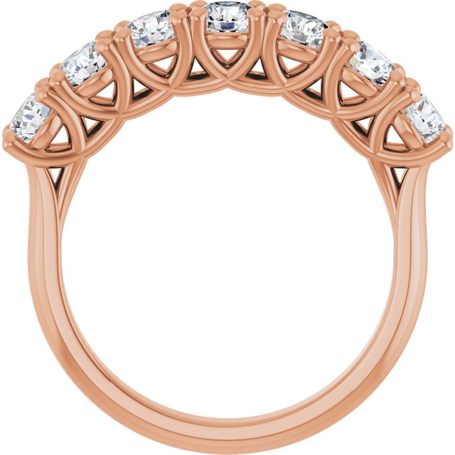14k Rose 1 1/3 Ctw Natural Diamond Seven-stone Anniversary Band