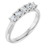14k White 1/2 Ctw Natural Diamond Anniversary Band