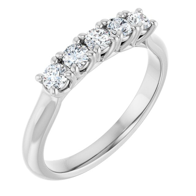 14k White 1 1/6 Ctw Natural Diamond Anniversary Band