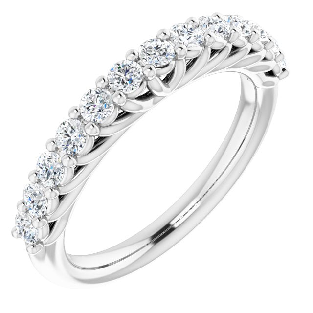 14k White 5/8 Ctw Natural Diamond Anniversary Band