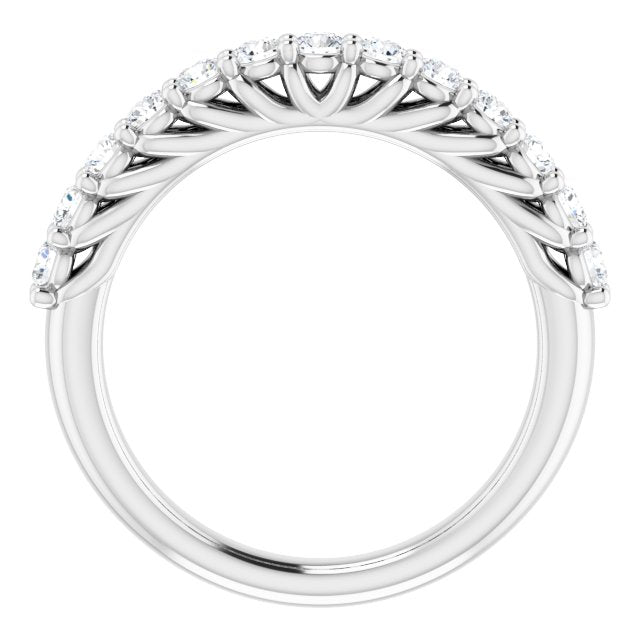 14k White 5/8 Ctw Natural Diamond Anniversary Band
