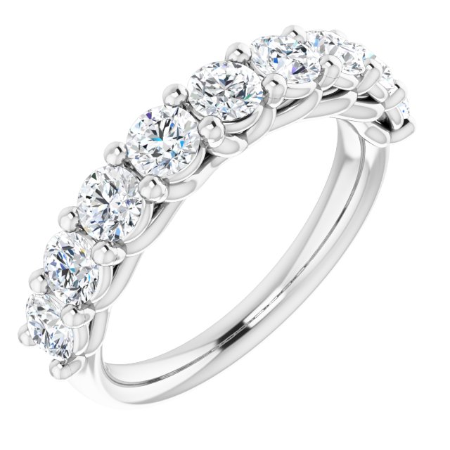 14k White 1 1/3 Ctw Natural Diamond Anniversary Band